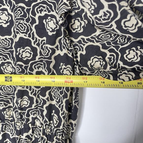 tpo Mini Dress Groovy Abstract Floral Print Puff Sleeve Retro Hippie Size 6 M - Picture 8 of 10